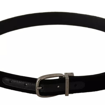 Black Velvet Silver Tone Metal Buckle Belt