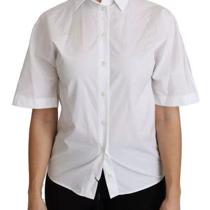 White Collared Short Sleeve Polo Shirt Top