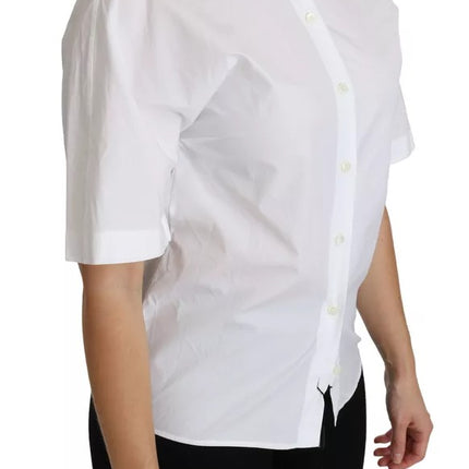 White Collared Short Sleeve Polo Shirt Top