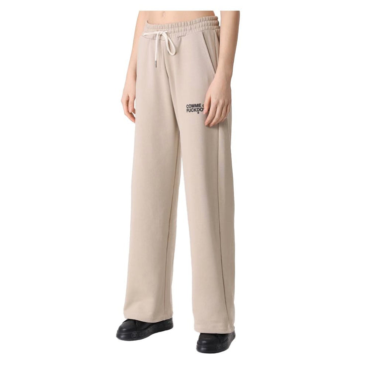 Jeans di cotone beige e pantalone