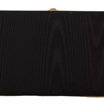 Black Silk Gold Frame Clutch Evening Party Purse Bag