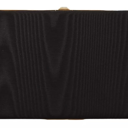 Black Silk Gold Frame Clutch Evening Party Purse Bag