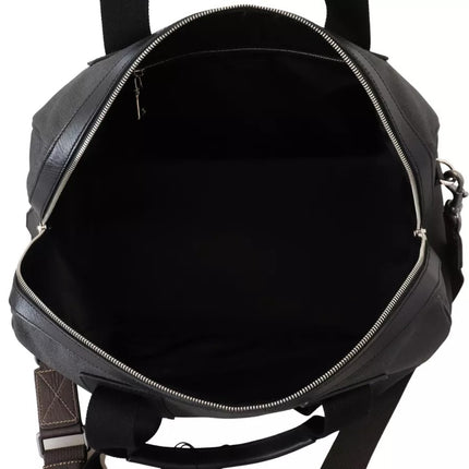 Black Gray Holdall Tote Men Hand Shoulder Bag