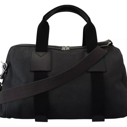 Black Gray Holdall Tote Men Hand Shoulder Bag