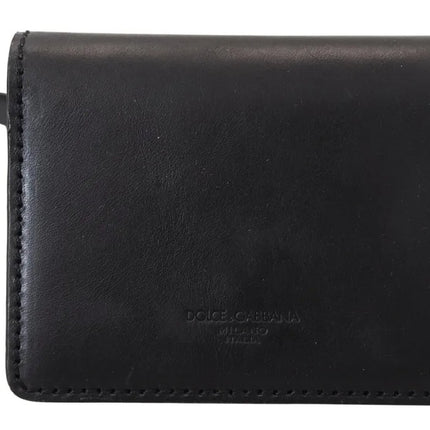 Black Leather Bifold Shoulder Sling Women Wallet