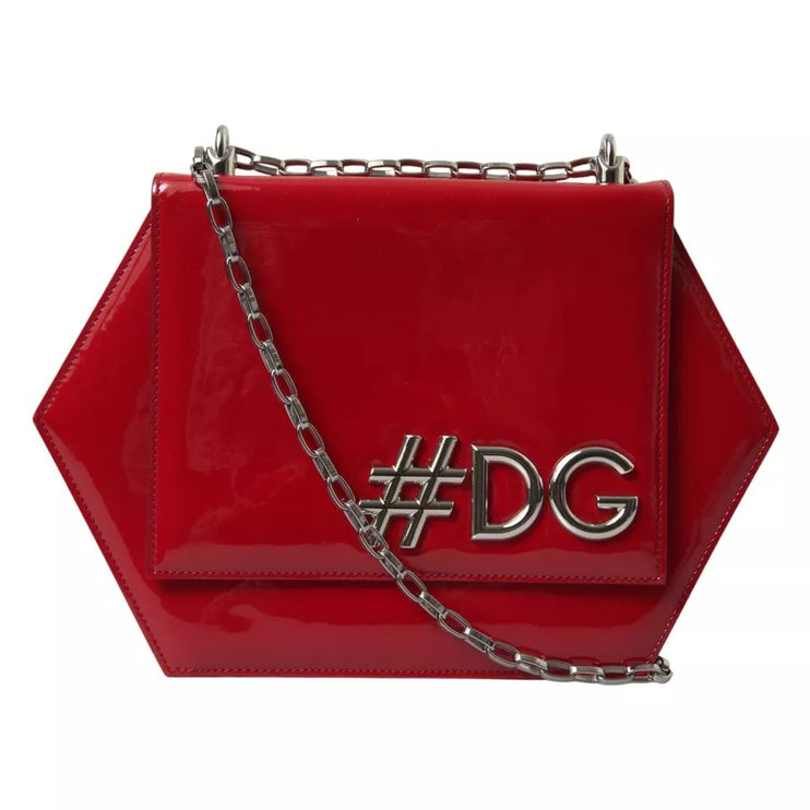 Red Patent Leather DG GIRLS Clutch Shoulder Bag