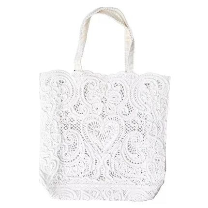 White Cordonetto Lace Beatrice Tote Bag