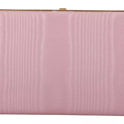 Pink Silk Gold Frame Clutch Evening Party Purse Bag