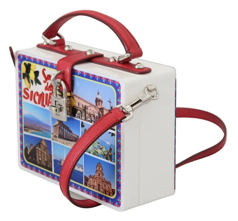 White Plexi Box Sicilia Square Hand Shoulder Purse Bag