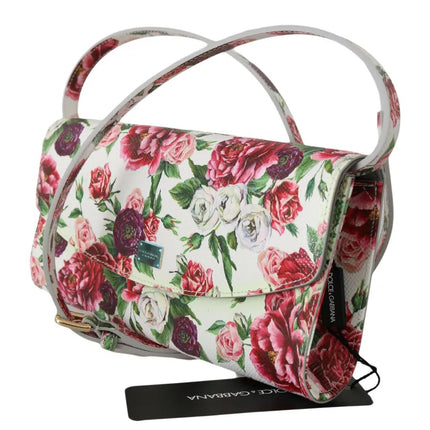 White Purse Clutch Floral Roses Leather Cross Body Bag