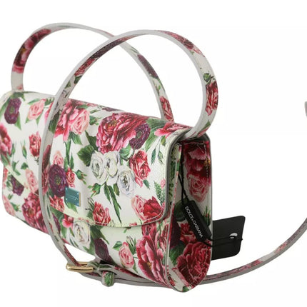 White Purse Clutch Floral Roses Leather Cross Body Bag