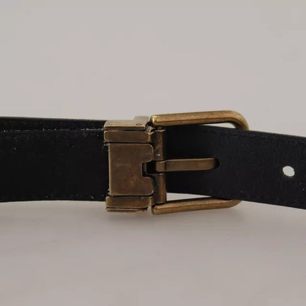 Beige Velvet Leather Gold Tone Metal Buckle Belt