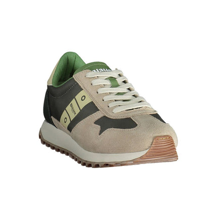 Sneaker allacciati beige con accento logo