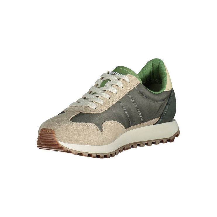 Sneaker allacciati beige con accento logo