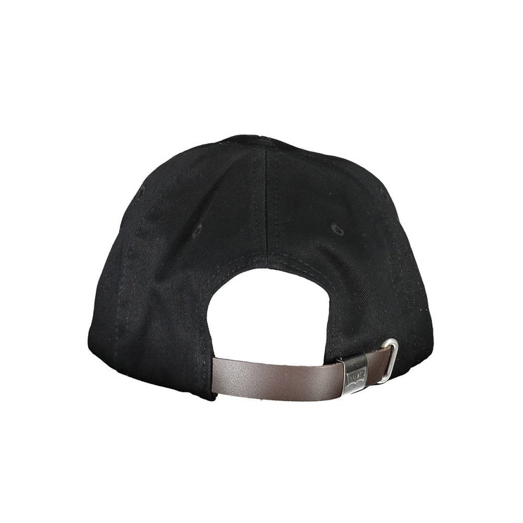 Casquette en coton noir élégant avec visière de logo