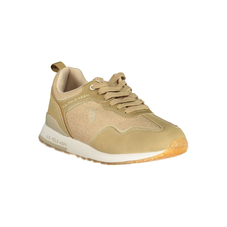 Contrasta sneaker sportivi allacciati in beige