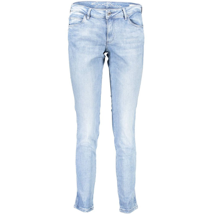 Chique magere mid-rise lichtblauwe jeans