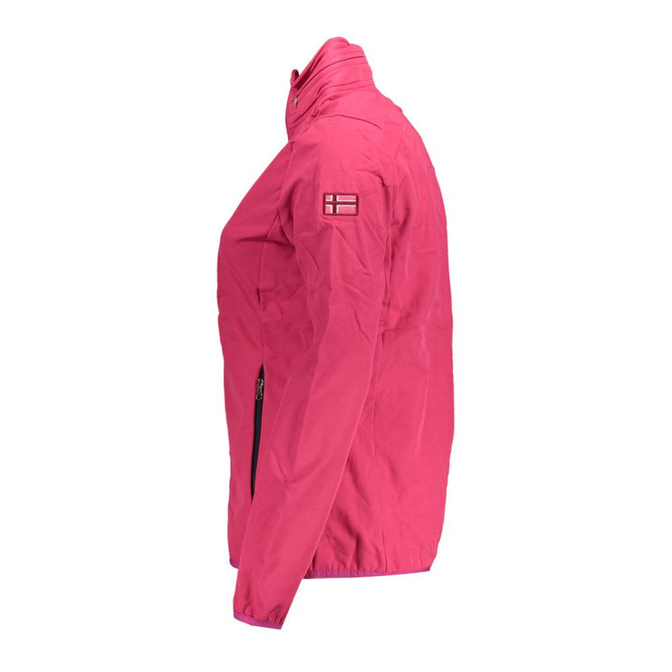 Pink Polyester Women Jacket