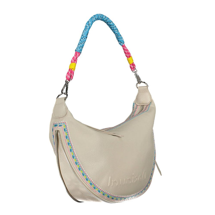 Chic Bolso Bordado Expandible Blanco