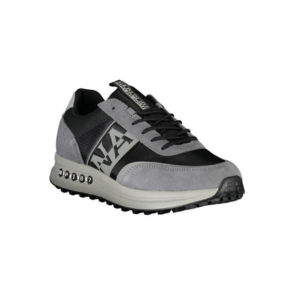 Sleek Grey Sports Sneakers con detalles de contraste