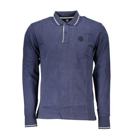 Polo bleu chic durable avec des détails de contraste