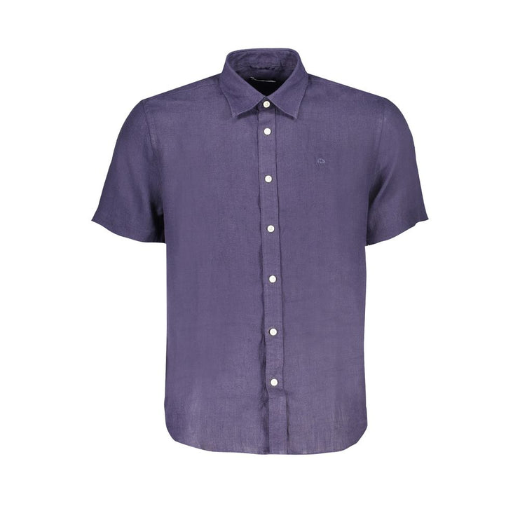 Blauw linnen shirt