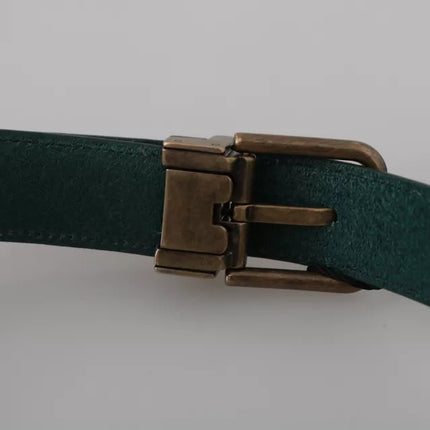 Green Gold Buckle Waist Leather Belt