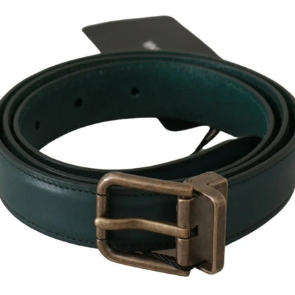 Green Gold Buckle Waist Leather Belt