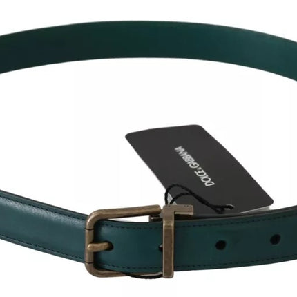 Green Gold Buckle Waist Leather Belt