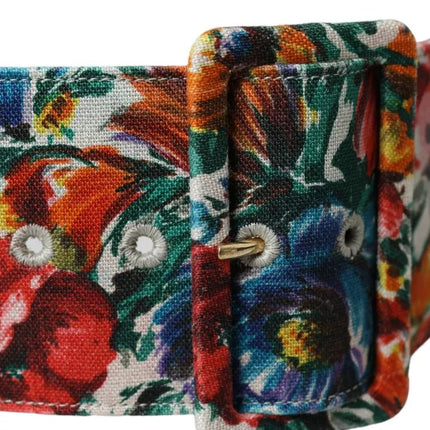 Multicolor Carretto Fabric Wide Waist Belt