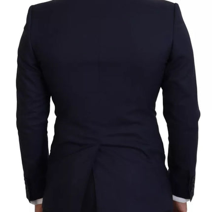 Blue Wool Slim Fit Formal Coat Men Blazer