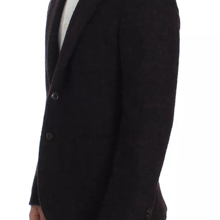 Bordeaux Alpaca Two Button Jacket Blazer