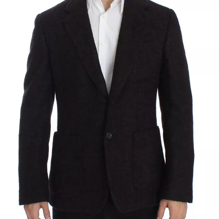 Bordeaux Alpaca Two Button Jacket Blazer