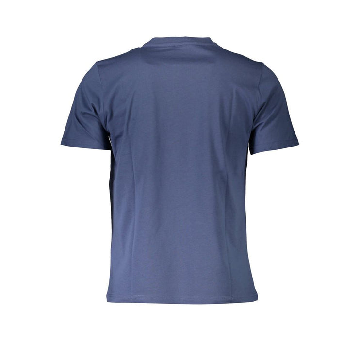 Blue Cotton Men T-Shirt