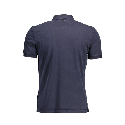 Polo en coton bleu élégant avec logo brodé