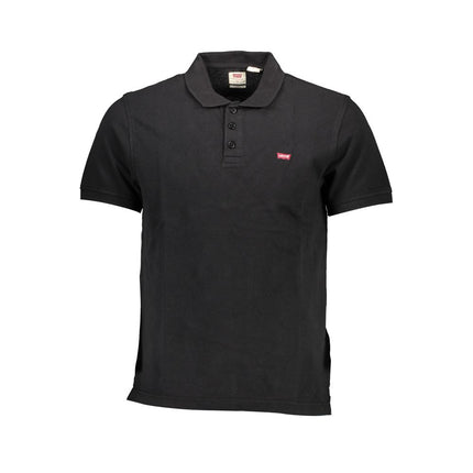 Black Cotton Men Polo Shirt