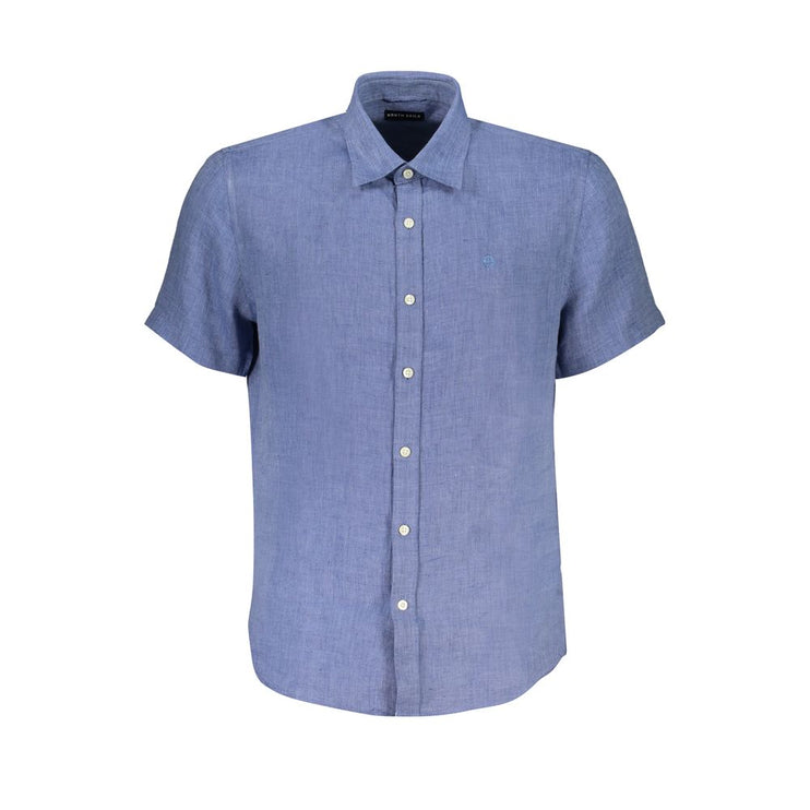 Blauw linnen shirt