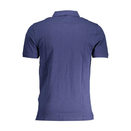 Svelte Blue Cotton Polo avec un accent de logo chic