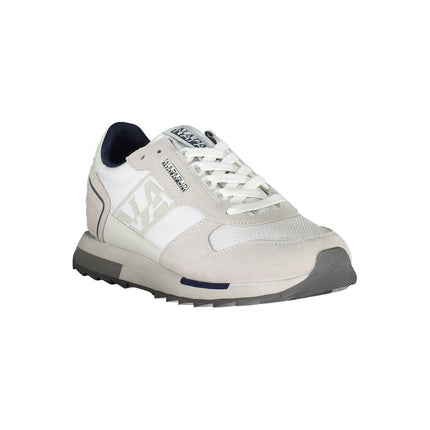 Elegantes zapatillas de deporte deportivo con cordones blancos