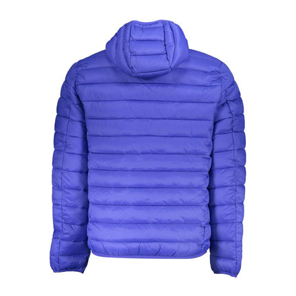 Chique blauw polyamide capuchoned jas