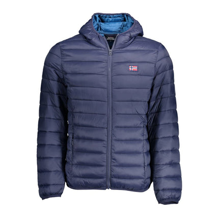 Blue Polyamide Men Jacket