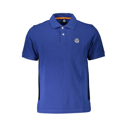 Shirt chic blu di cotone con dettaglio logo