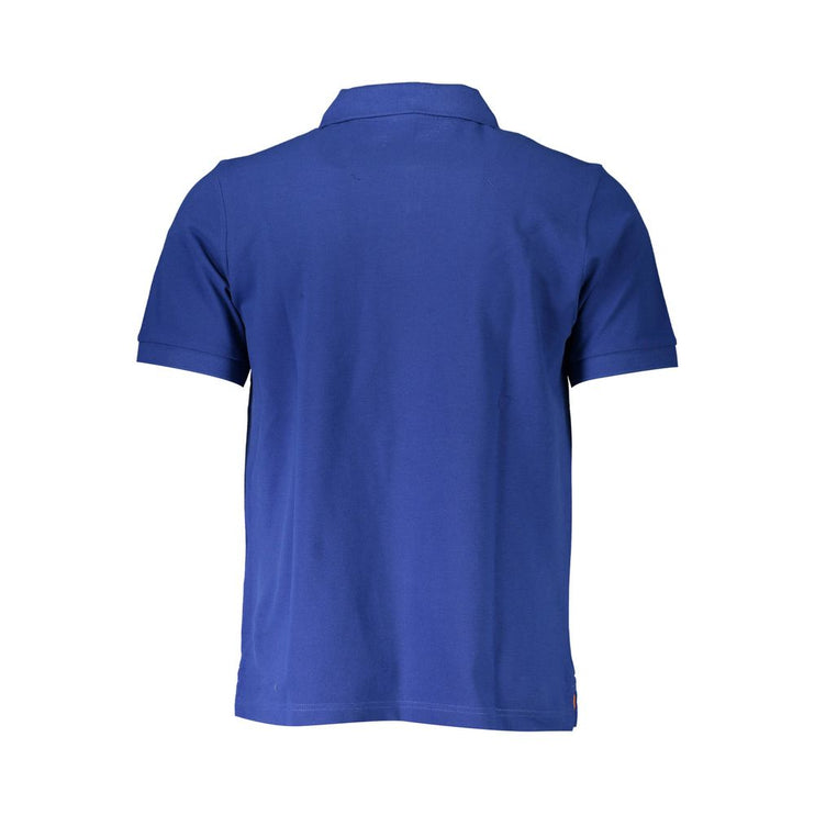 Shirt chic blu di cotone con dettaglio logo