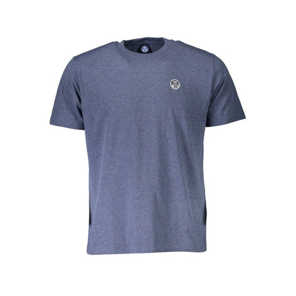 Blue Cotton Men T-Shirt