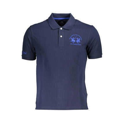 Elegante polo di cotone blu