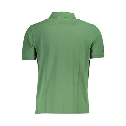 Green Cotton Men Polo Shirt