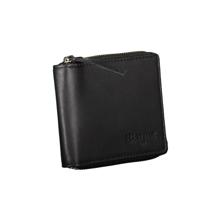 Sleek Leather Round Wallet with Card Spaces