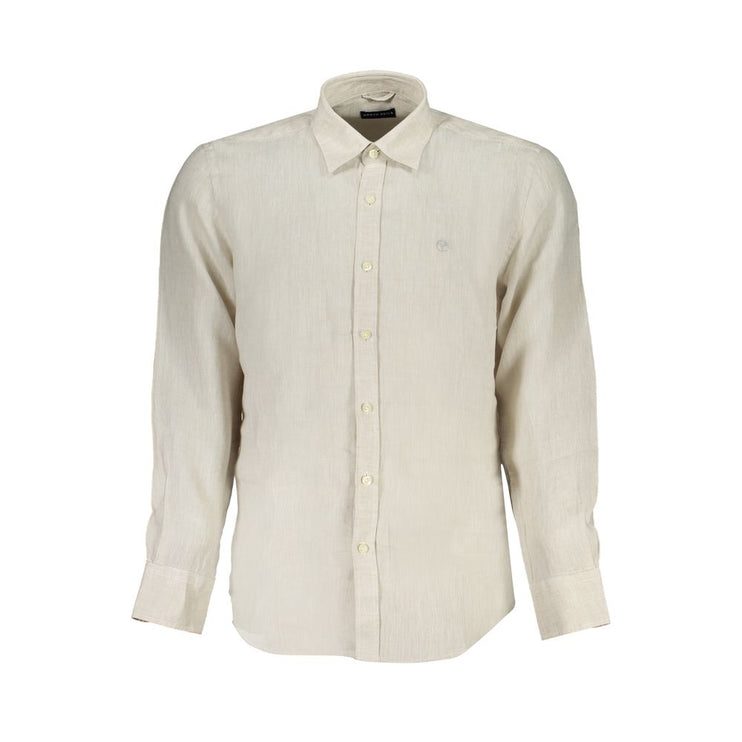 Camicia di lino beige