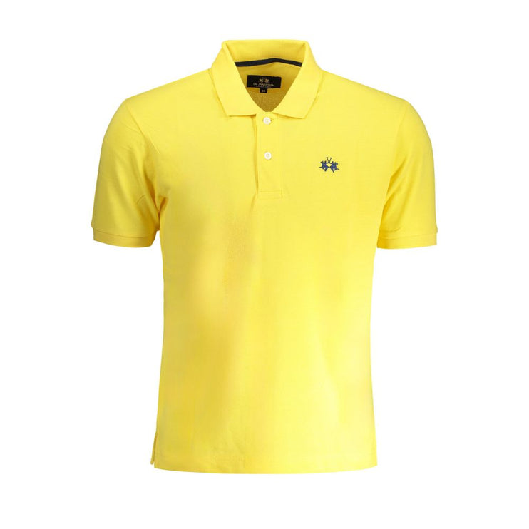 Shirt di polo di cotone giallo