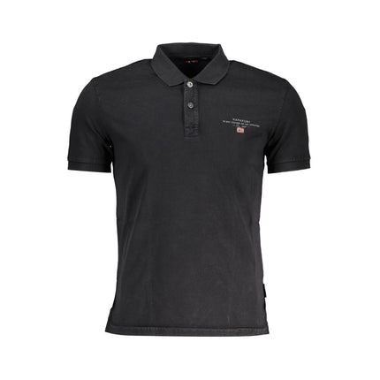 Elegante polo ricamato nero